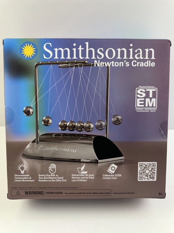 Smithsonian Newton’s Cradle Science Kit Motion & Physics Desktop Toy For Age 8+