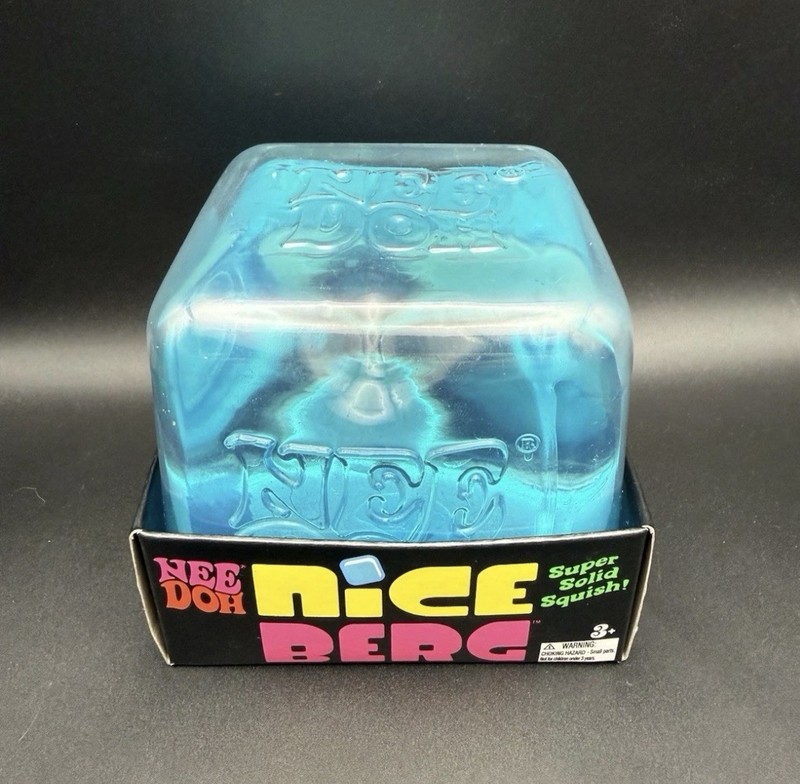 NeeDoh Nice Berg Blue XL Giant Nee Doh Niceberg Solid Squish Cube