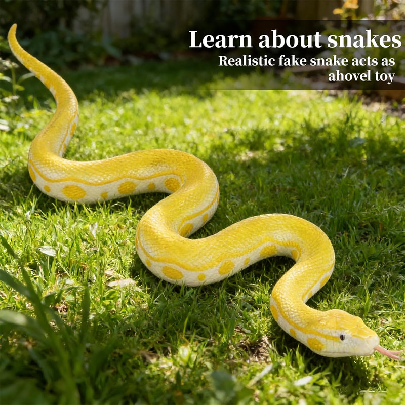 Realistic Fake Snakes Toy Soft Rubber Snake Realistic Keep Birds and Squirrels A gallery