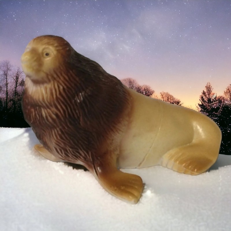 Vtg Seal Hard Plastic Figure Realistic Sea Lion Diorama Cake Topper Educational