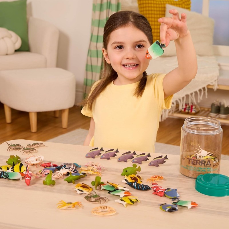 Sensory Tropical Fish & Crab Figurines Set - 60 Realistic Ocean Toys for Ages 3+ gallery