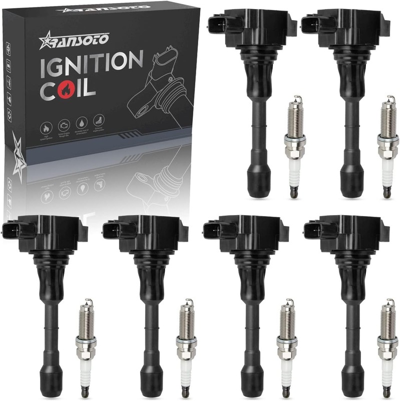 Ignition Coil Pack UF550 & Iridium Spark Plugs Compatible with 2007-2020 Nissan