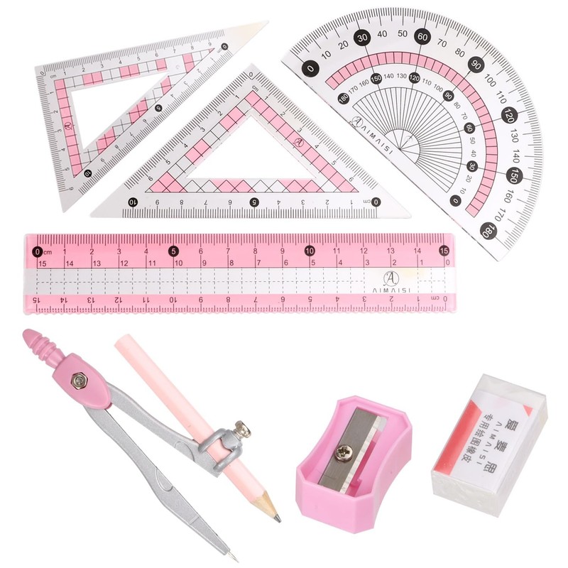 Geometry Tool Set set Protractor and Compass kit with Metal Box gallery