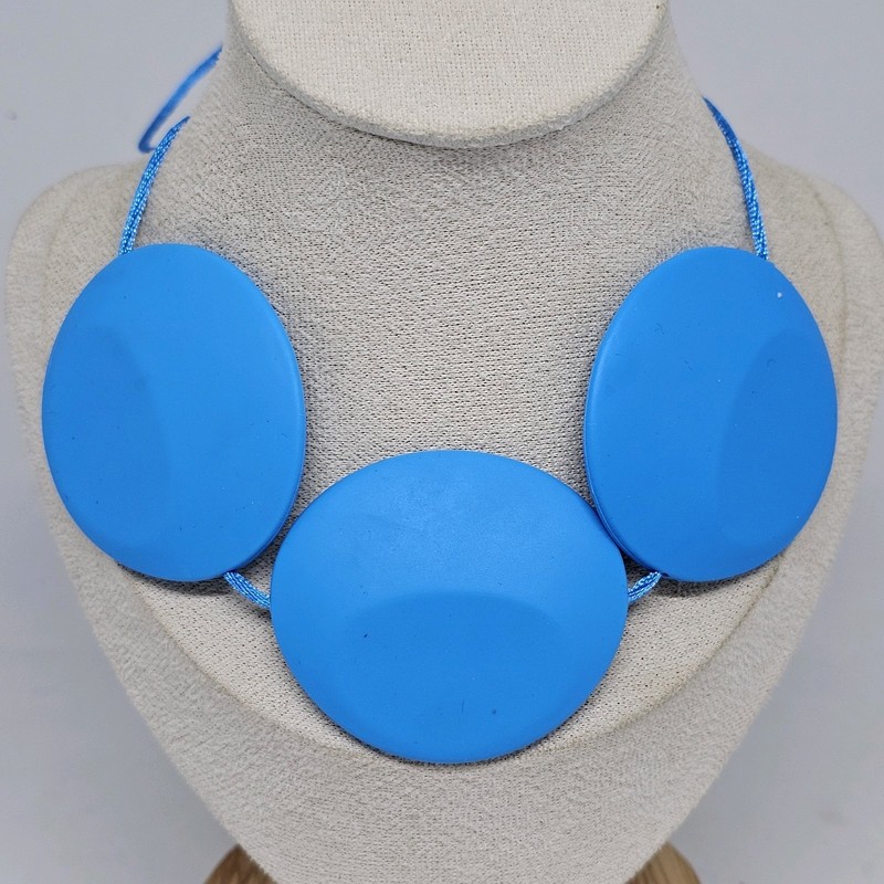 Silicone Chew Necklace for Autism ADHD Calming Teething Chewy Bite Blue gallery