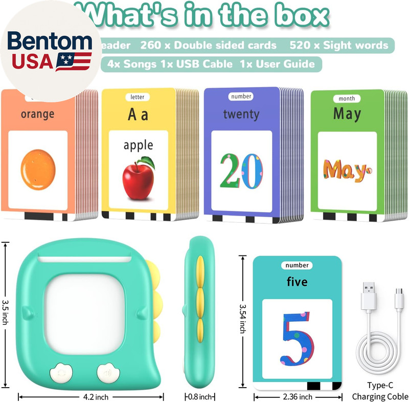 Kidzdo Talking Flashcards for Toddlers 1 2 3 4 5 6 Years Old, 520 English Sight gallery
