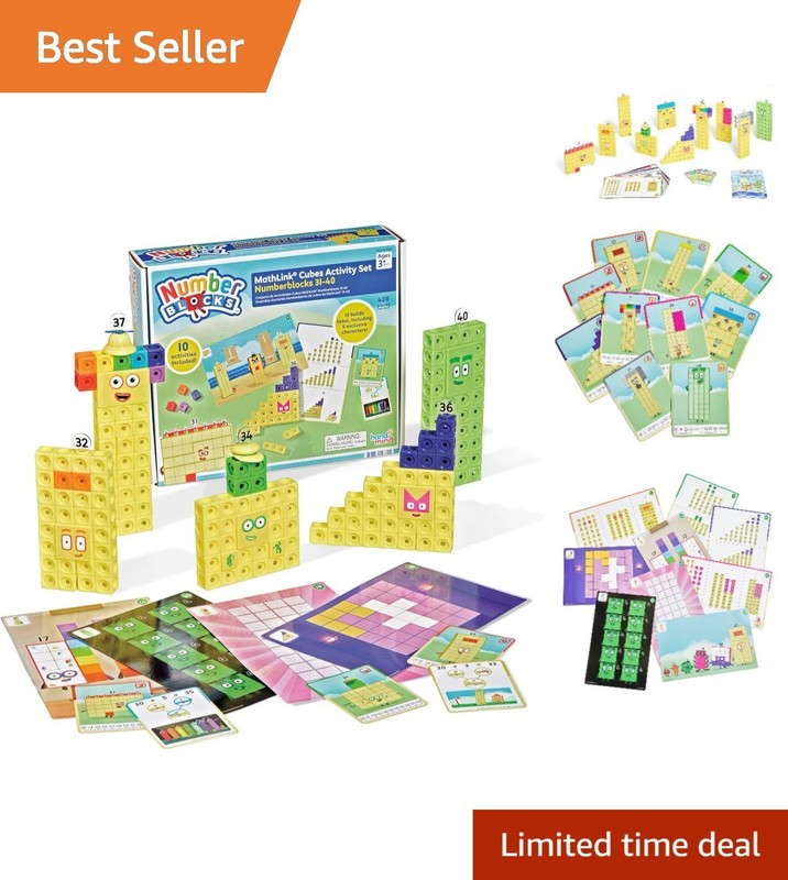 31-40 Mathlink Cubes Activity Set – Learn Numbers & Early Math Skills, Preschool
