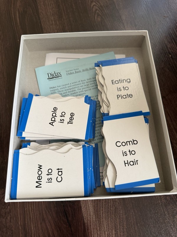 Didax Basic Skills Puzzles Analogies Educational Resource 60 Piece Complete gallery