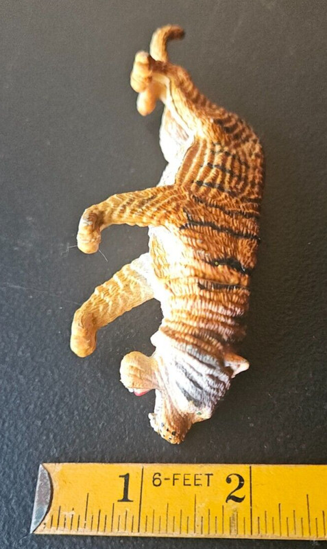 STRIPED TIGER DETAILED ANIMAL FIGURE. LARGE SIZE HOLLOW RUBBER. MADE IN CHINA gallery