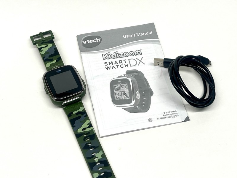 Vtech KidiZoom Kids Smart Watch DX – Camo w/Charging Cord – WORKING