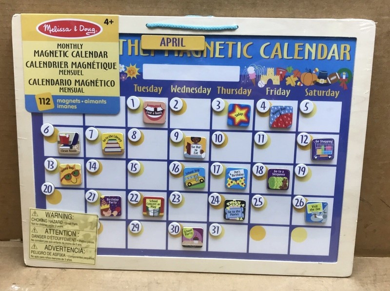 Melissa & Doug Monthly Magnetic Calendar Educational Toy with 112 Magnets NEW