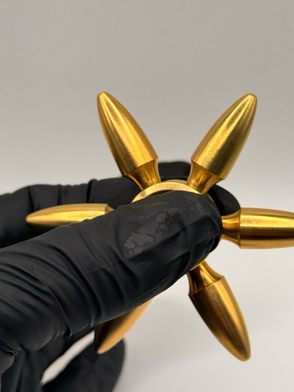 Gold Bullet Metal Brass Fidget Spinner All Metal Toy Adults Kids Boys Girls gallery