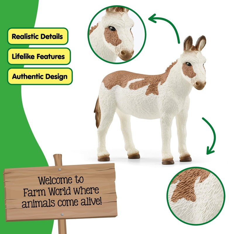 American Spotted Donkey Figurine - Durable Farm Animal Toy for Kids Ages 3+ gallery