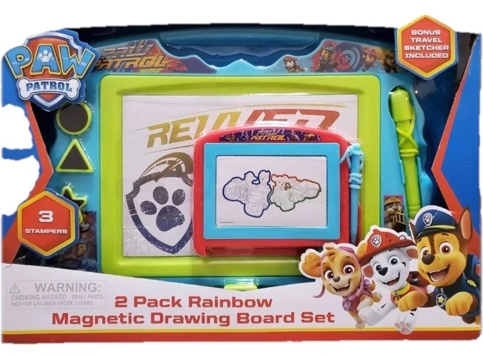 New Paw Patrol – 2 Pack Rainbow Magnetic Drawing Board Set for Kids Toy