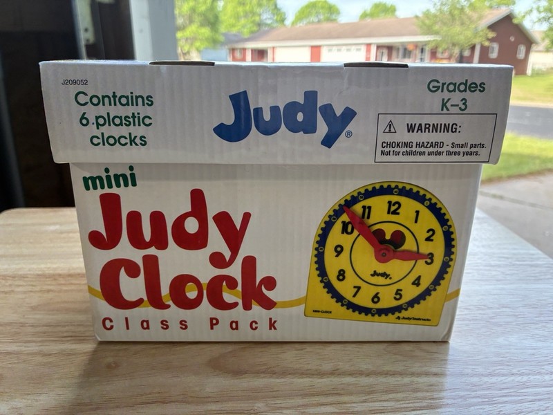 Original Judy Instructo Mini Clock Yellow Plastic 5″ Teaching Learning