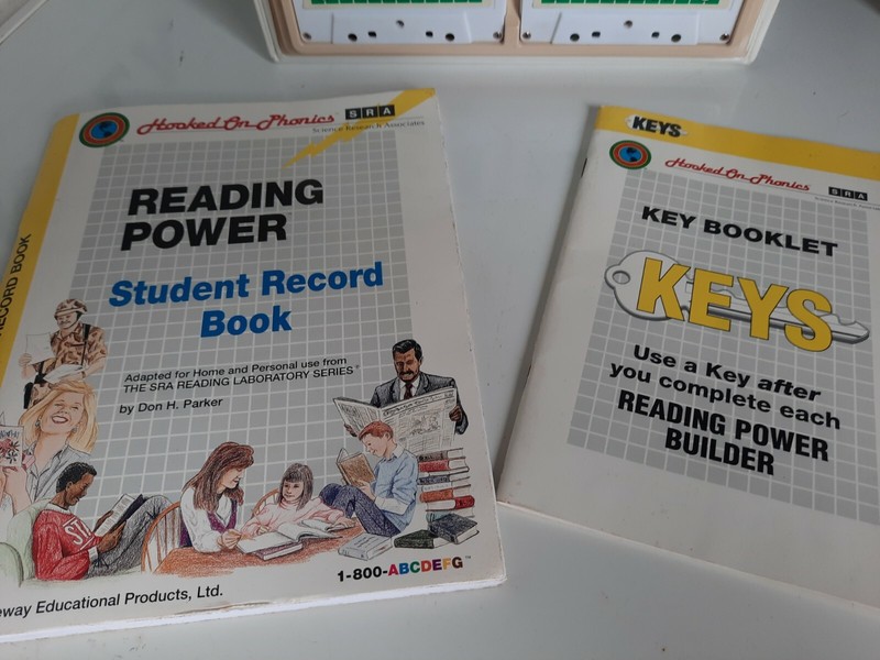 Vintage 1992 SRA Hooked On Phonics READING POWER Cassette Tapes with Books gallery