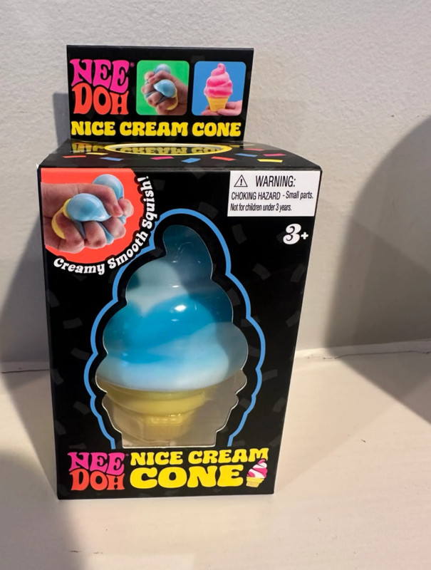 Schylling NeeDoh Blue Nice Cream Cone Ice Cream Squish Fidget Toy New In Box
