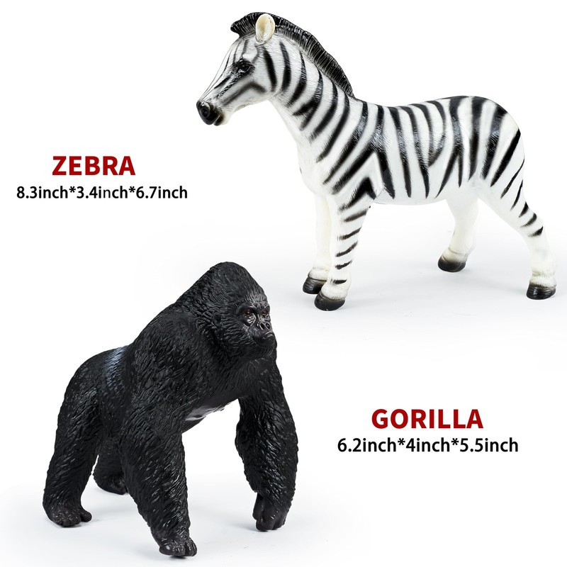 6 Pcs Large Soft Safari Animal Toys,Jumbo Animals Playset for Children Boy Gi... gallery