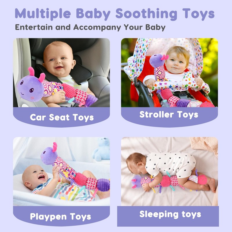 Baby Girl Toys 0-3-6 Months Musical Stuffed Animals Plush Medium, Purple gallery