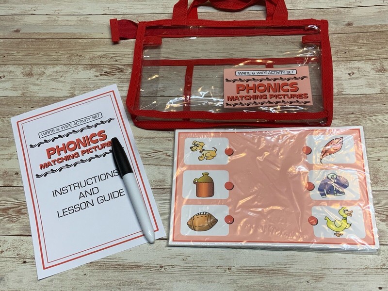 Busy bag - Write & Wipe Activity Set - Phonics Matching Pictures - Learning gallery