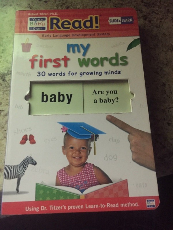 Your Baby Can Read Book “My First Words” Large 10×6 inch SLIDER BOOK