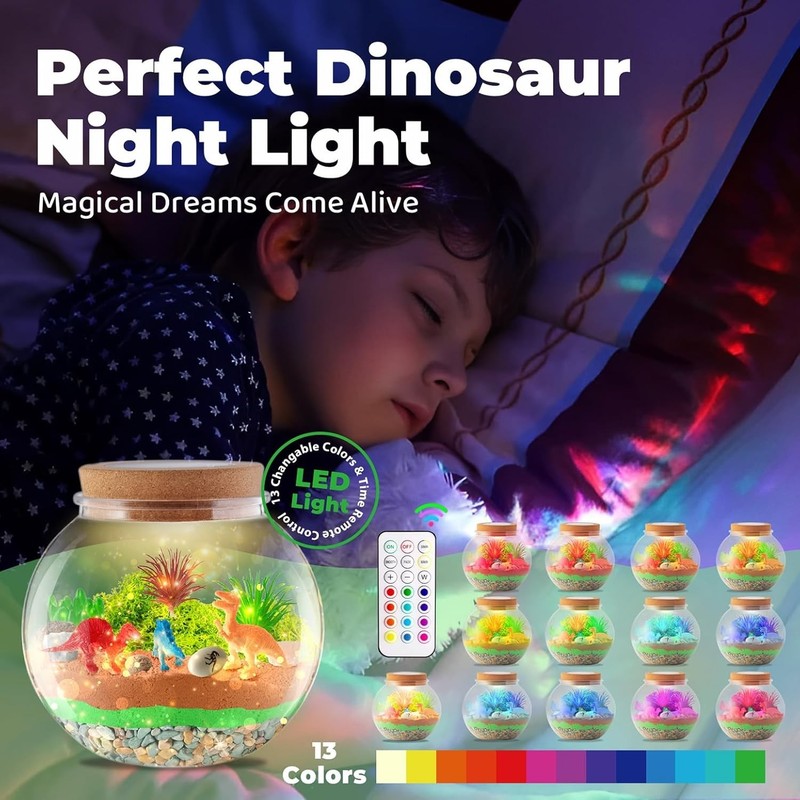 Magical Dinosaur DIY Terrarium with Remote-Controlled Light - Ages 4 to 12 gallery