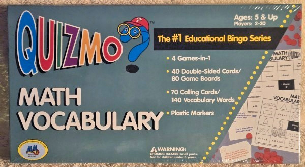 Quizmo Math Vocabulary Educational Bingo Game New Sealed World Class Materials