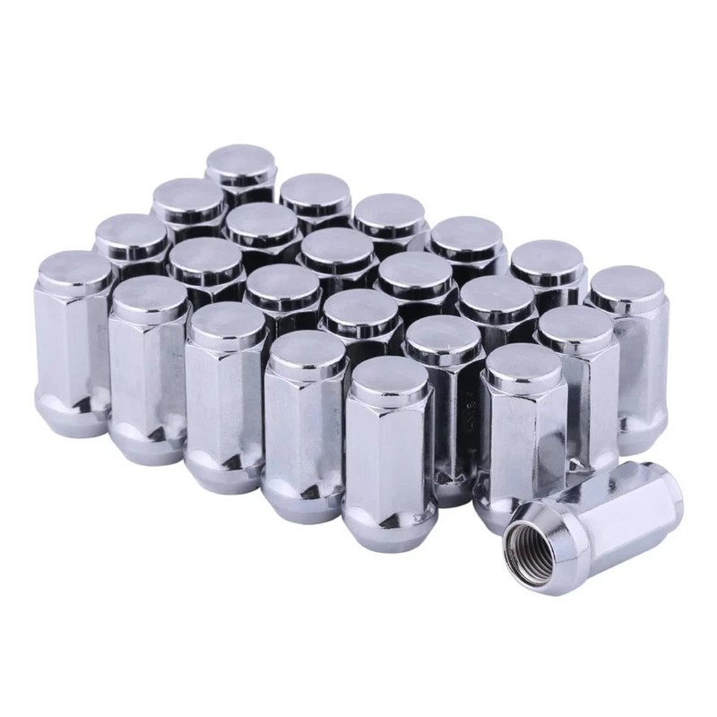 Chrome Acorn Lug Nuts - M14 x 1.5, 1.8" Tall, Set of 24 pcs for Avalanche, Color gallery