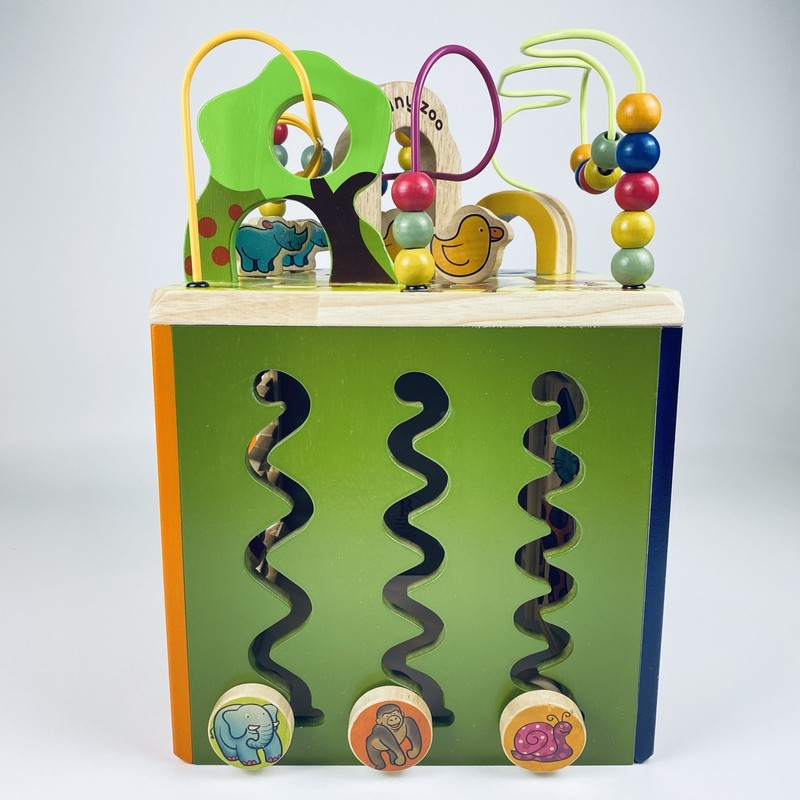 B You Zany Zoo Wooden Activity Cube Educational Preschool Learning Bead Maze Toy gallery