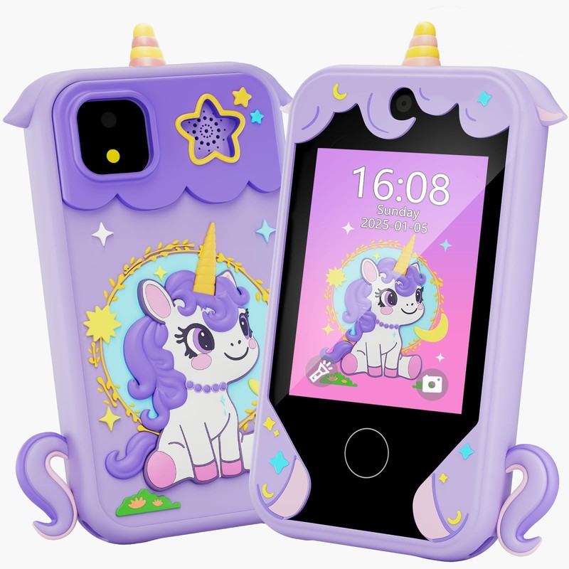 Kids Phone for Girl Toys, Christmas Birthday Gifts for Age 3-10 Year Old Girl…