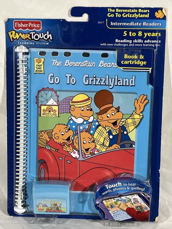 Fisher Price BERENSTAIN BEARS Go To Grizzlyland POWERTOUCH Learning Books Sealed