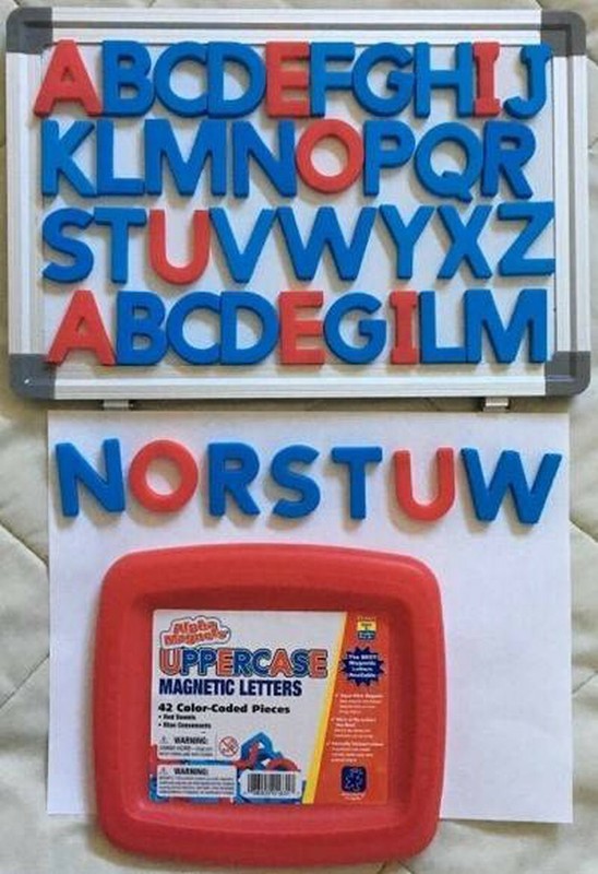 TY Alpha Magnets 42 UPPERCASE Magnetic Letters & Magnetic Dry Erase White Board