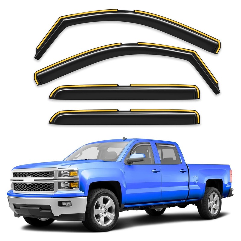 Chevy Silverado 2014-2018 Rain Guards Extra Durable Fitment Chevrolet Exterior