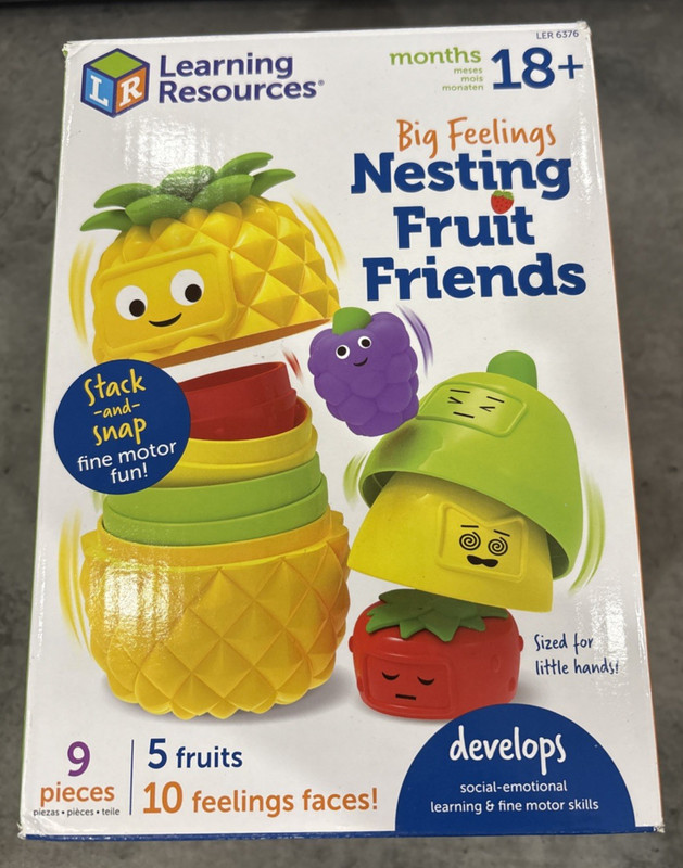 Big Feelings Nesting Fruit Friends Sensory Emotion Toy 10 Feeling Faces
