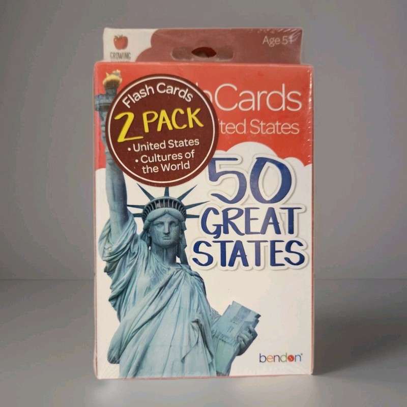 United States 50 Great States & Cultures of the World Flash Cards 2 Pack New