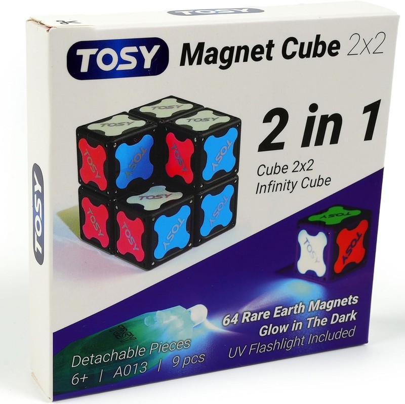 TOSY Magnet Cube 2×2-8 Blocks, 2 in 1 Toy: 2x2x2 Puzzle Cube and Customizable