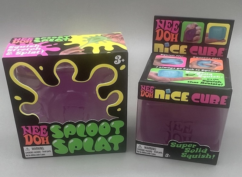 NEEDOH Purple/Pink 💜🩷 2 Pack ~ Sploot Splat Squishy + Nice Cube Squishy NEW