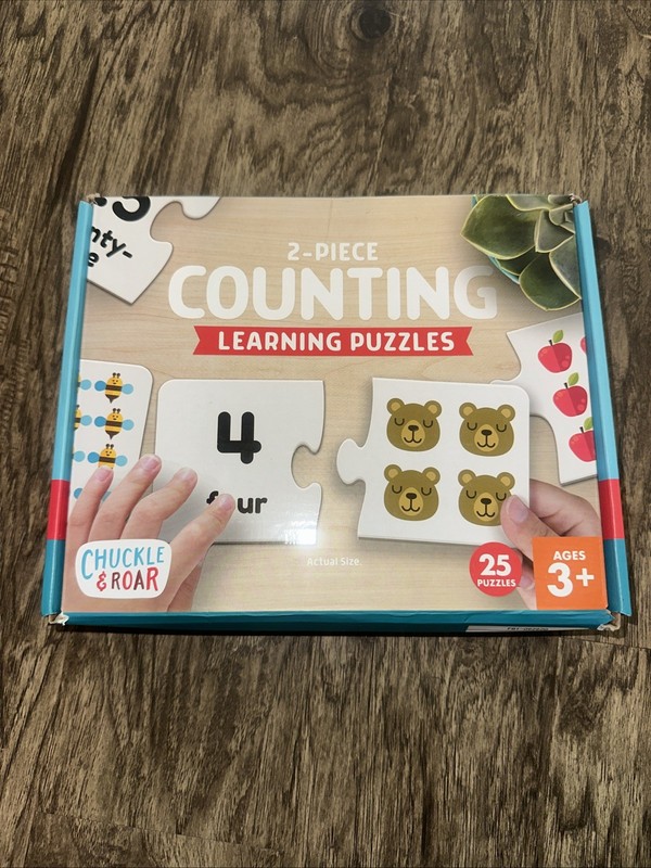 Chuckle & Roar Counting Learning Puzzles NEW 25 Puzzle Boards 50 Pieces