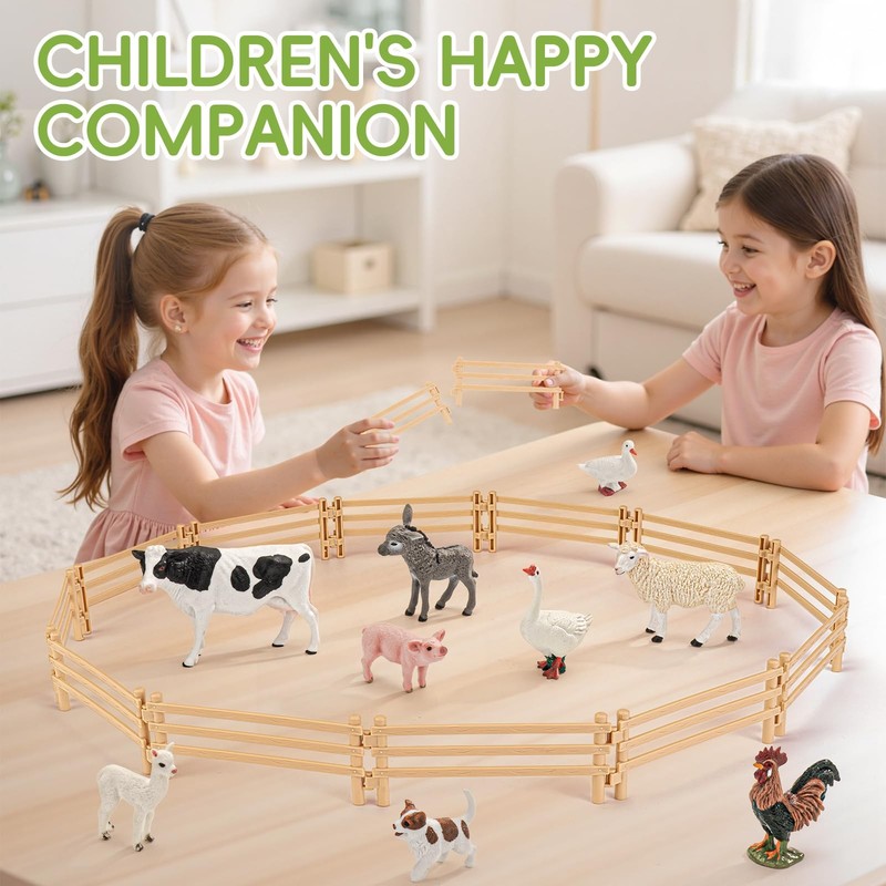 24PCS Farm Animal Toys Corral Fence Educational Cake Toppers Kids 3-8 Years gallery