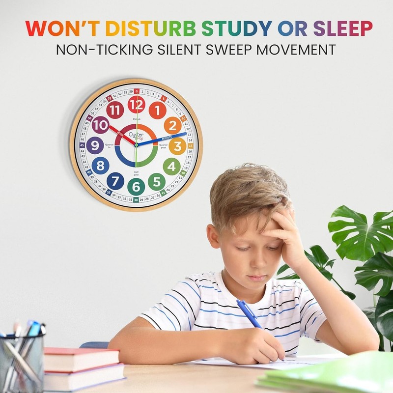 Extra Large 14-Inch Educational Clock - Kids Learn to Tell Time Easily gallery