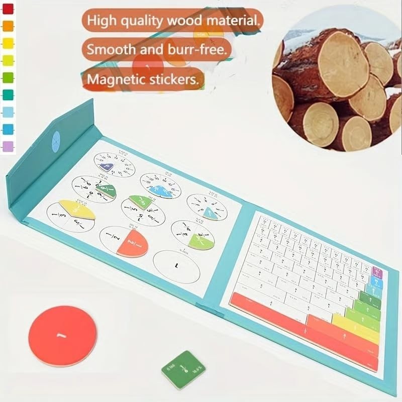 Magnetic Fraction Tiles Book Math Manipulative Learning Set Homeschool Classroom gallery