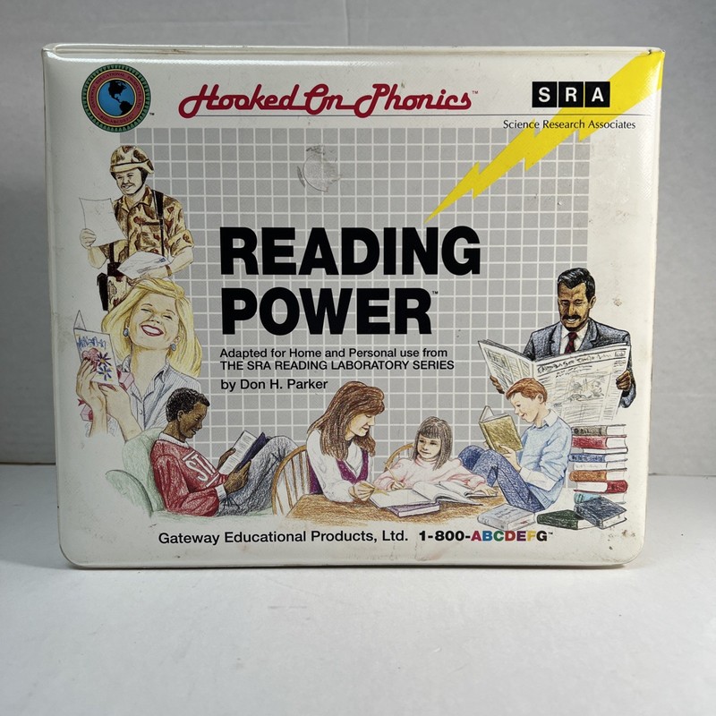 Vintage 1992 SRA Hooked On Phonics READING POWER Cassette Tapes with Books