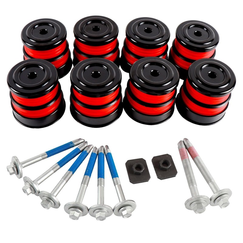 Silicone Body Mount Bushings Bolt Kit Compatible with Ford F250 F350 2008-201…