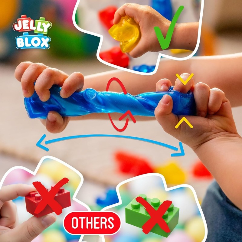 Jelly Blox Classic Castle Set 45pcs Toddler Building Blocks Sensory Toys Ages 2+ gallery