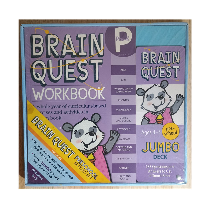 Brain Quest Preschool Success Set Pre-K Workbook & Jumbo Deck Ages 4-5 2021