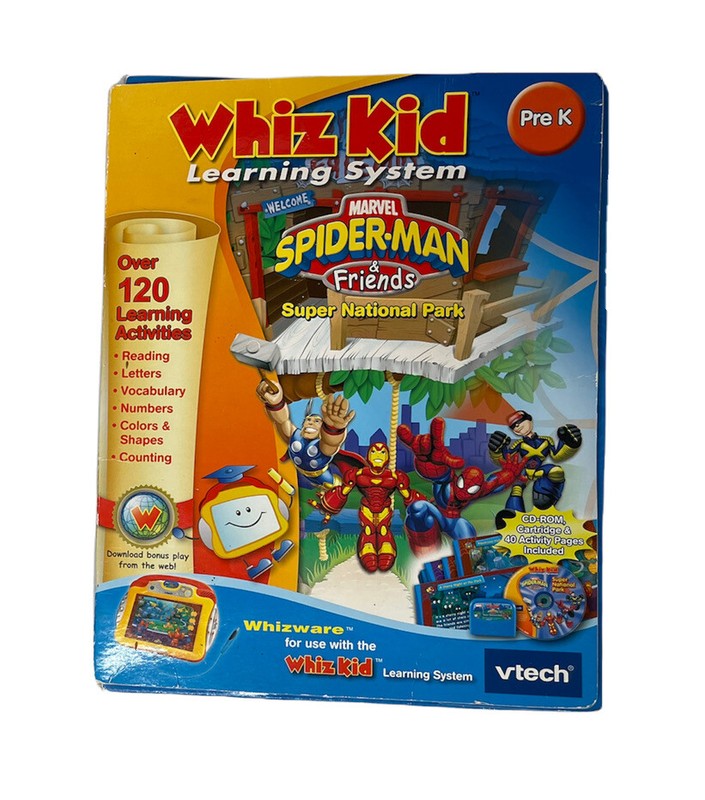 V Tech Whiz Kid CD & Cartridge Marvel Spider-Man & Friends Super National Park
