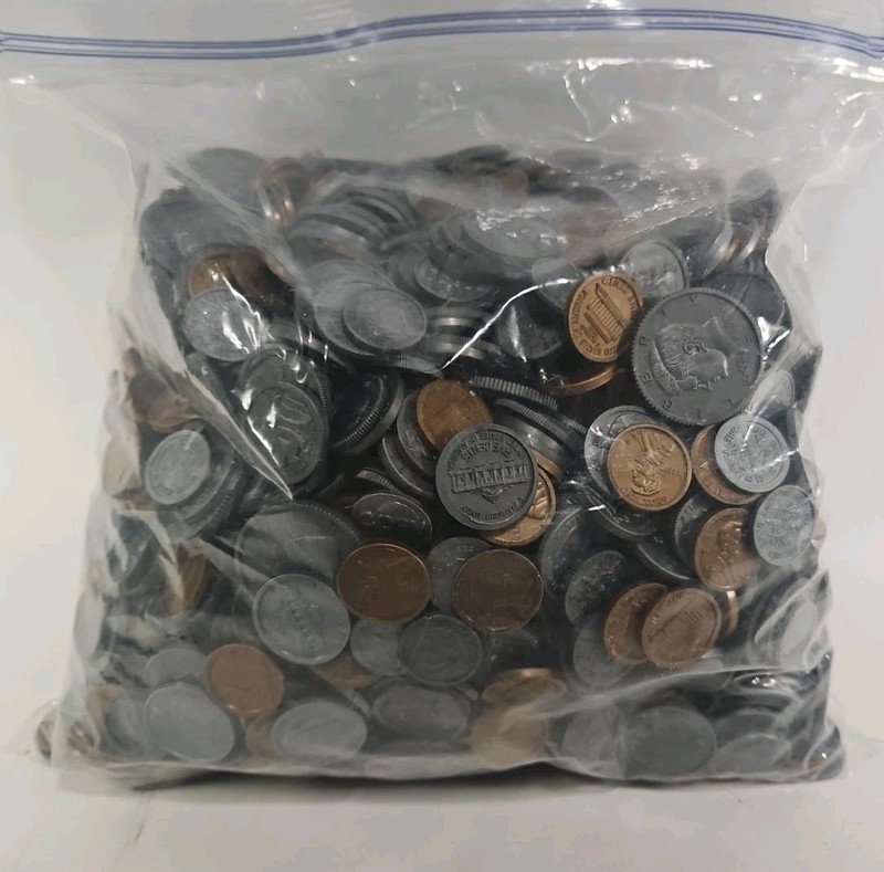 2.5 + Lbs Play Money Coins 1, 5, 10, 25, 50c Plastic Realistic School Learning