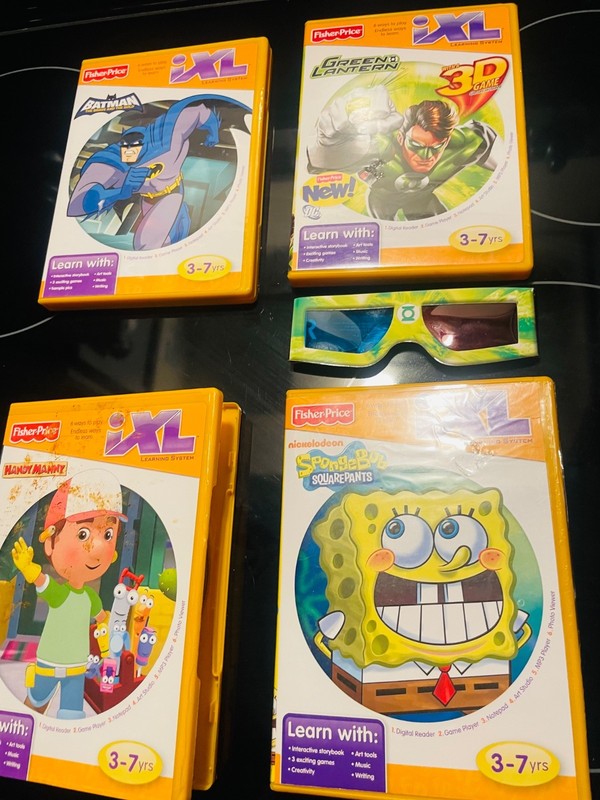 Fisher Price iXL Learning game System lot of 4 sponge bob
