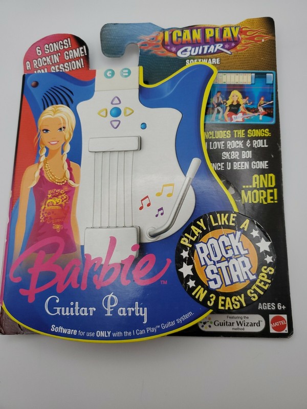 BARBIE I CAN PLAY GUITAR FISHER PRICE GUITAR PARTY SOFTWARE 6 SONGS K9901 NEW