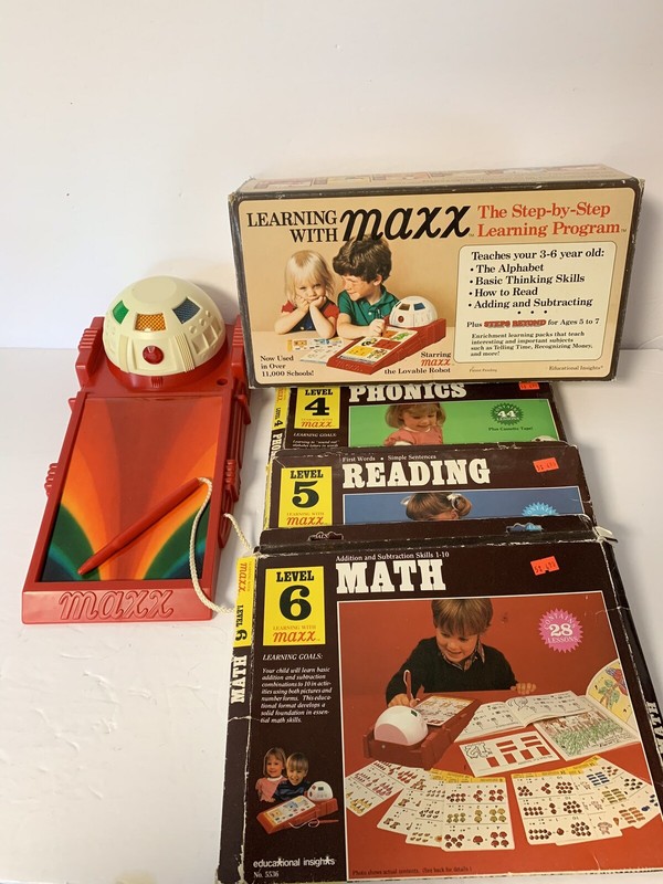 Learning With Maxx The Robot Step by Step Program Vintage Working + 3 Card Sets