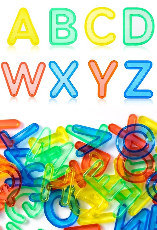 Odoorgames 52 Pcs Translucent Capital Letters – Plastic Alphabet Letters for …